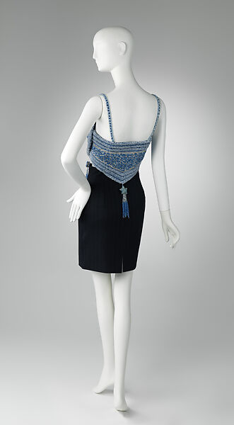 Ensemble, Gianni Versace (Italian, founded 1978), (a) silk, glass, metal, (b) wool, silk, metal, glass, (c) wool, silk, metal, Italian