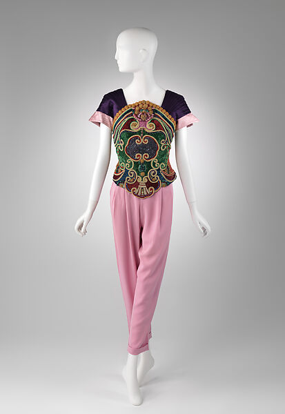 Ensemble, Gianni Versace (Italian, founded 1978), (a) silk, glass; (b) silk; (c) silk, Italian