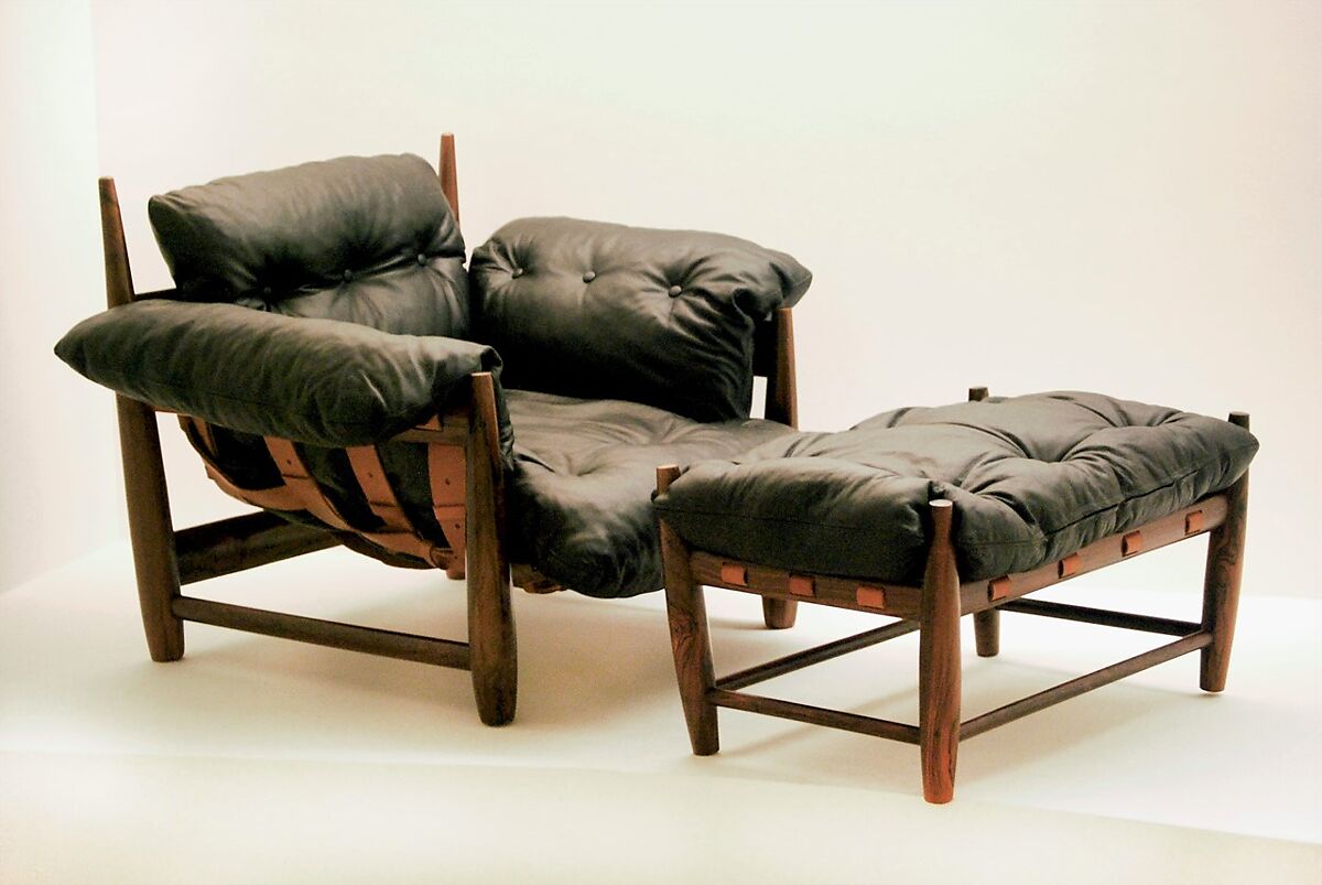 Mole Armchair and Ottoman, Sergio Rodrigues (Brazilian, Rio de Janeiro 1927–2014 Rio de Janeiro), Jacaranda and leather 