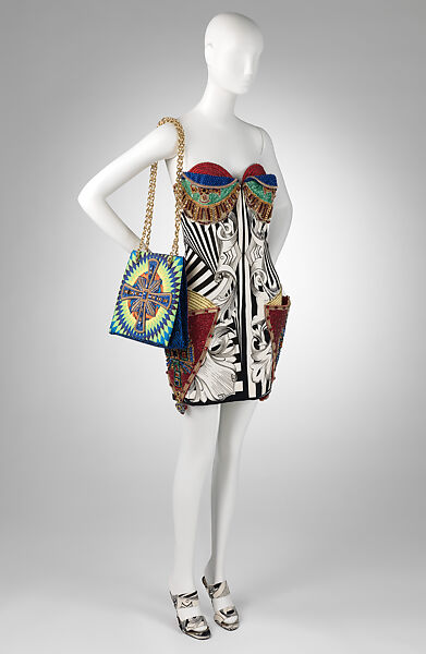 Dress, Gianni Versace (Italian, founded 1978), silk, glass, Italian