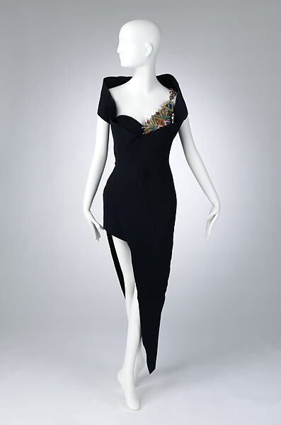 Dress, Gianni Versace (Italian, founded 1978), wool, metal, glass, Italian 