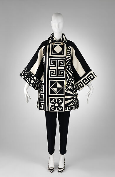Ensemble, Gianni Versace (Italian, founded 1978), (a) wool, silk, metal, glass; (b) silk, Italian 