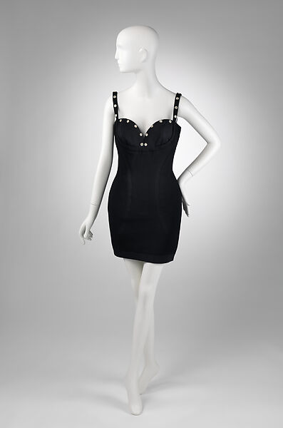 Dress, Gianni Versace (Italian, founded 1978), wool, silk, metal, glass, Italian 