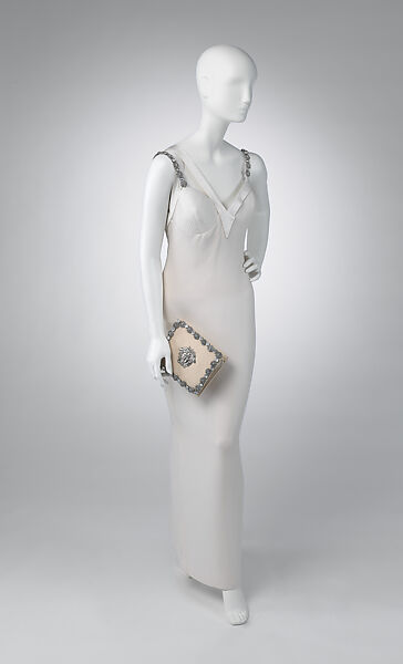 Dress, Gianni Versace (Italian, founded 1978), silk, metal, glass, Italian