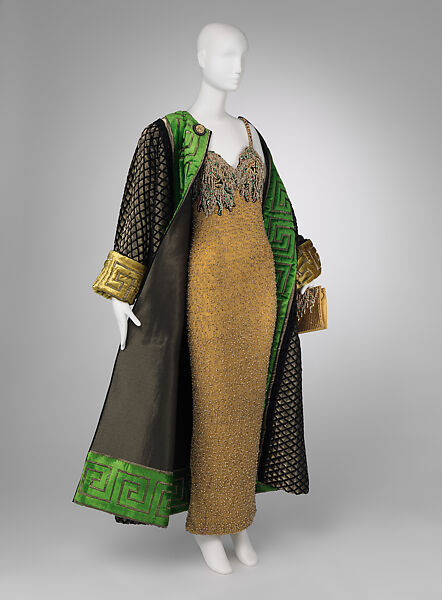 Ensemble, Gianni Versace (Italian, founded 1978), (a) silk; (b) silk, glass; (c) silk, glass, Italian