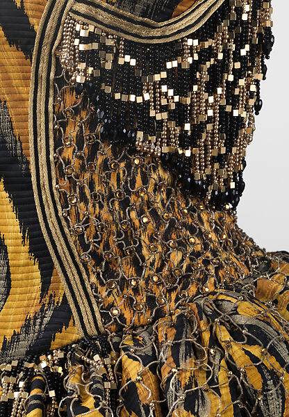 Ensemble, Gianni Versace (Italian, founded 1978), (a) silk, glass, metal; (b) silk; (c) leather, silk, glass, metal, Italian