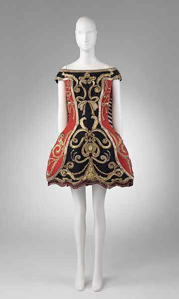 Dress, Gianni Versace (Italian, founded 1978), silk, metal, glass, Italian 