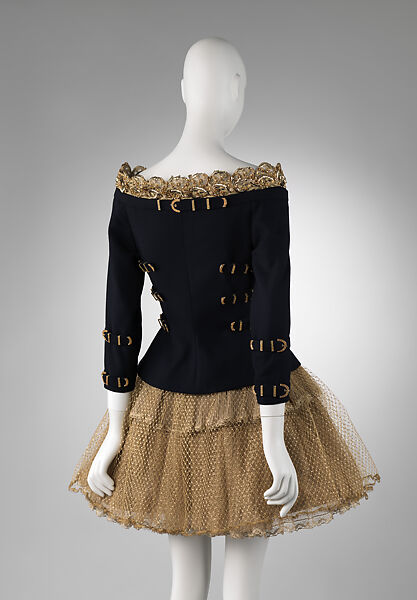 Ensemble, Gianni Versace (Italian, founded 1978), (a) wool, metal; (b) silk; (c) silk, metal, glass, Italian