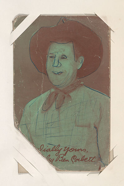 Smiley Ben Corbett from Western Stars or Scenes Exhibit Cards series (W412), Exhibit Supply Company, Commercial color photolithograph 