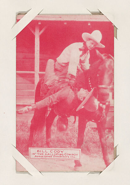 Bill Cody in "The Galloping Cowboy" from Western Stars or Scenes Exhibit Cards series (W412), Commercial color photolithograph 