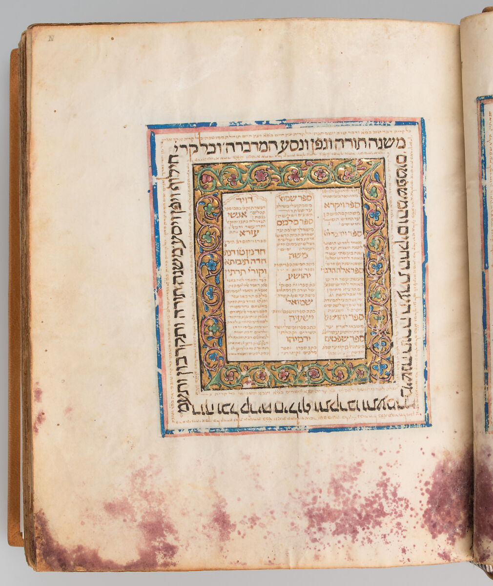 Hebrew Bible, Ink, tempera, and gold on parchment; leather binding, Spanish