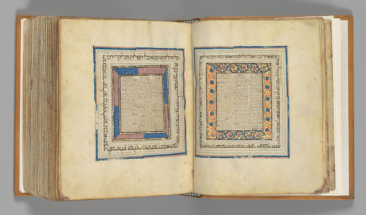 Hebrew Bible, Ink, tempera, and gold on parchment; leather binding, Spanish 