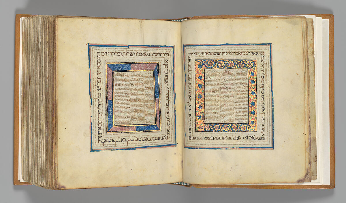 Hebrew Bible, Ink, tempera, and gold on parchment; leather binding, Spanish