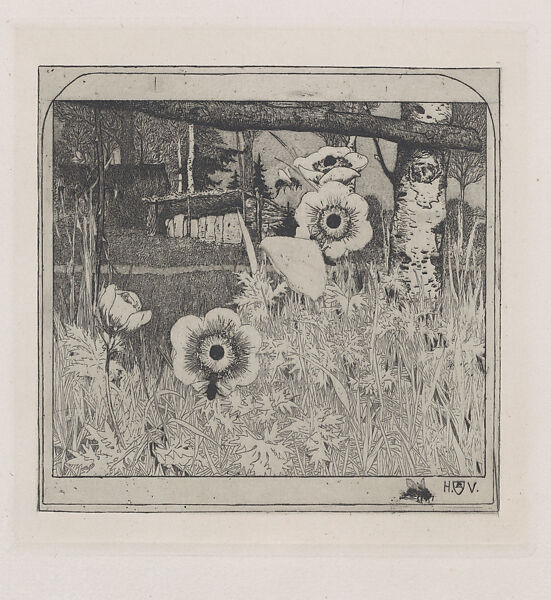 To the Spring (An den Frühling), Heinrich Vogeler (German, Bremen 1872-1942 Kazakhstan), Ten etchings in portfolio with woodcut title and printed boards