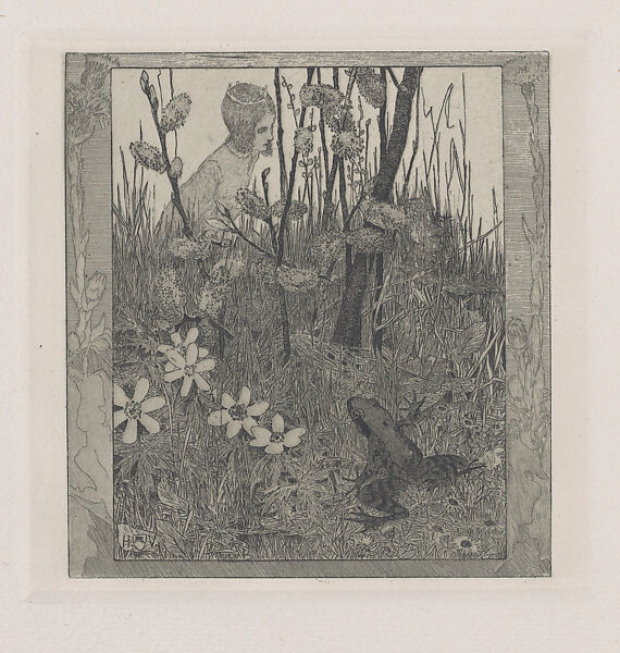 To the Spring (An den Frühling), Heinrich Vogeler (German, Bremen 1872-1942 Kazakhstan), Ten etchings in portfolio with woodcut title and printed boards