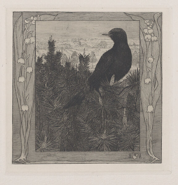 To the Spring (An den Frühling), Heinrich Vogeler (German, Bremen 1872-1942 Kazakhstan), Ten etchings in portfolio with woodcut title and printed boards