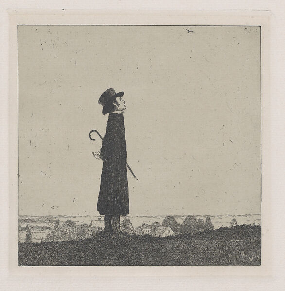 To the Spring (An den Frühling), Heinrich Vogeler (German, Bremen 1872-1942 Kazakhstan), Ten etchings in portfolio with woodcut title and printed boards