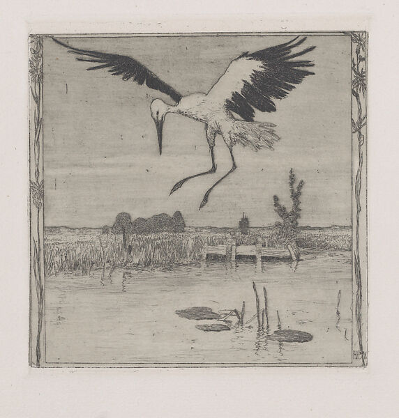 To the Spring (An den Frühling), Heinrich Vogeler (German, Bremen 1872-1942 Kazakhstan), Ten etchings in portfolio with woodcut title and printed boards