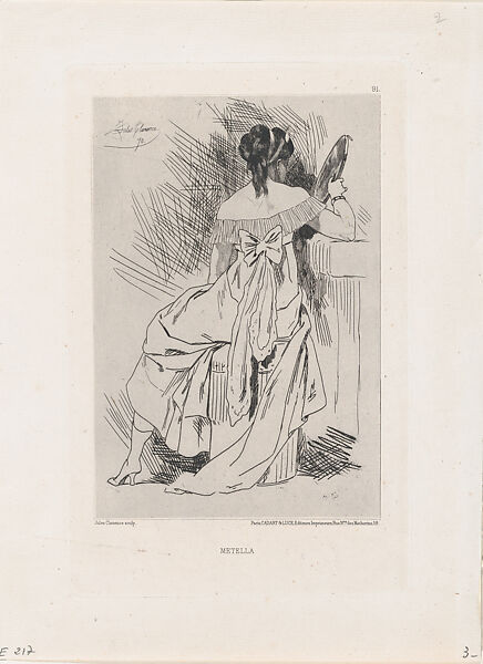 Metella, pl. 91 from "L'Illustration Nouvelle", Jules Clanence (French, active 1870), Drypoint 