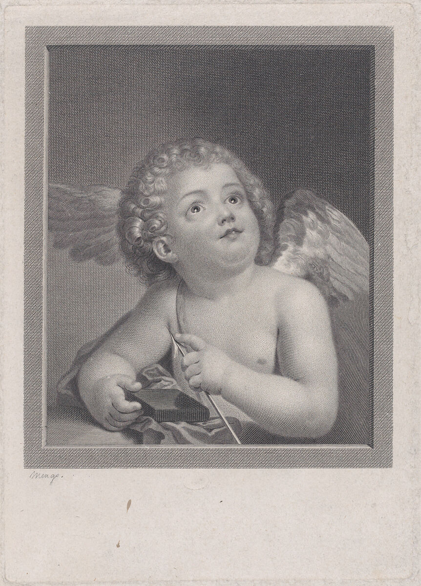 Cupid feeling the point of an arrow, Johann Friedrich Bause (German, Halle (Saale) 1738–1814 Weimar), Engraving; first state of two 