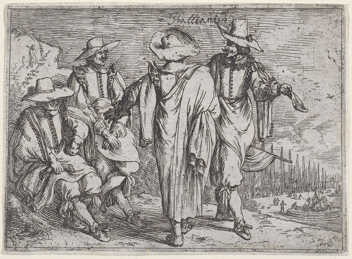 Italians, from a set of costume plates of different nations, Johann Wilhelm Baur (German, Strasbourg 1607–1642 Vienna) ?, Etching 