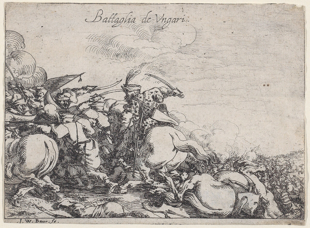 Battaglia de Ungari, from 'Battles of Different Nations' (Capricci di varie battaglie), Johann Wilhelm Baur (German, Strasbourg 1607–1642 Vienna), Etching 