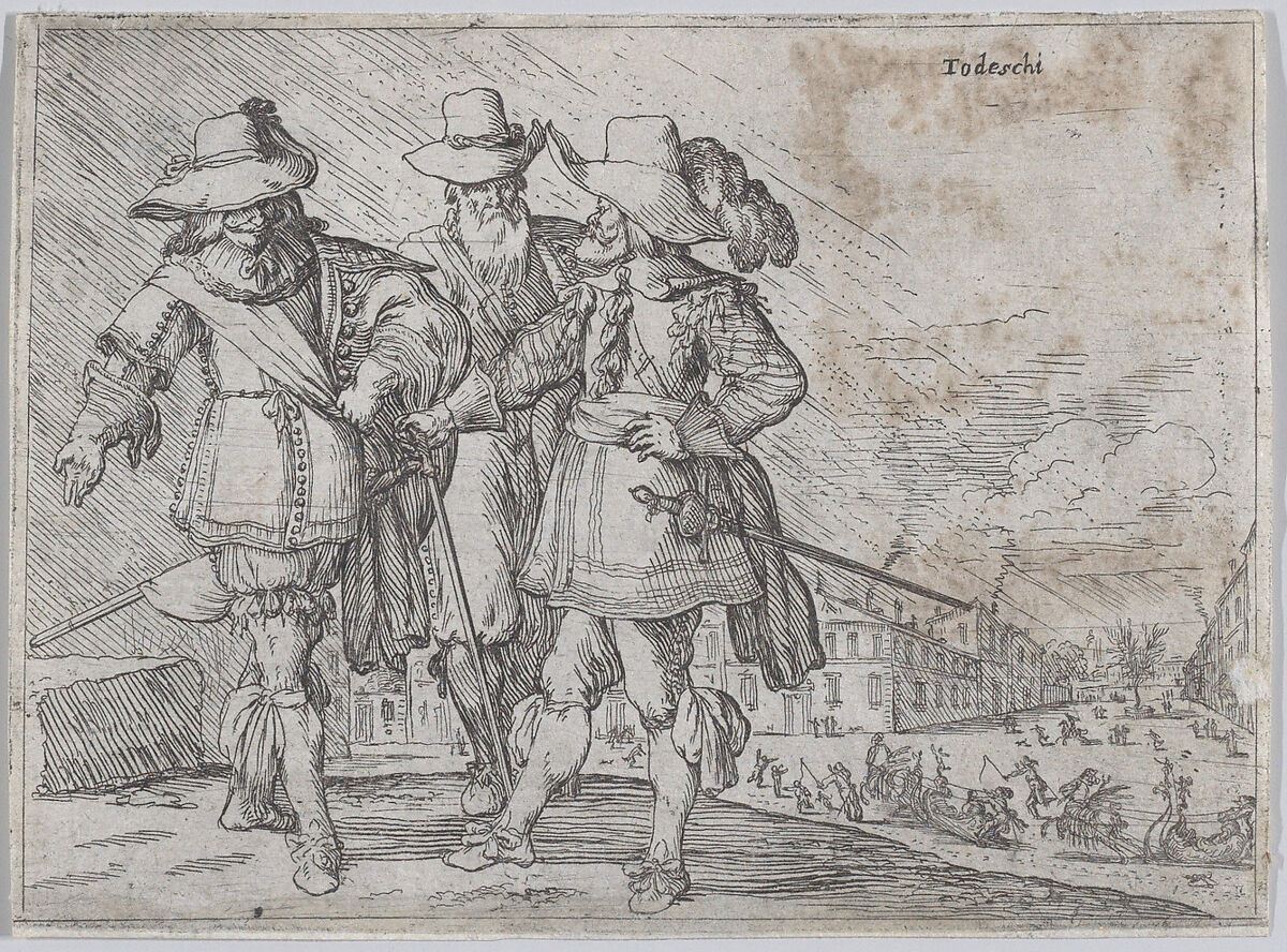 Germans, from a set of costume plates of different nations, Johann Wilhelm Baur (German, Strasbourg 1607–1642 Vienna) ?, Etching 