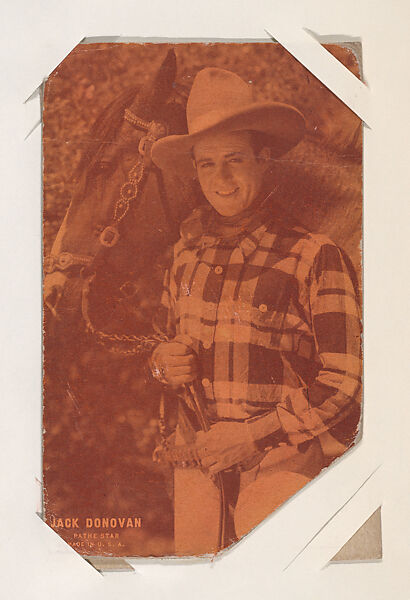 Jack Donovan from Western Stars or Scenes Exhibit Cards series (W412), Exhibit Supply Company, Commercial color photolithograph 