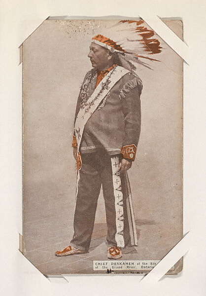 Chief Deskaheh from Indians and Western Historical Scenes series (W417), Commercial photolithograph 