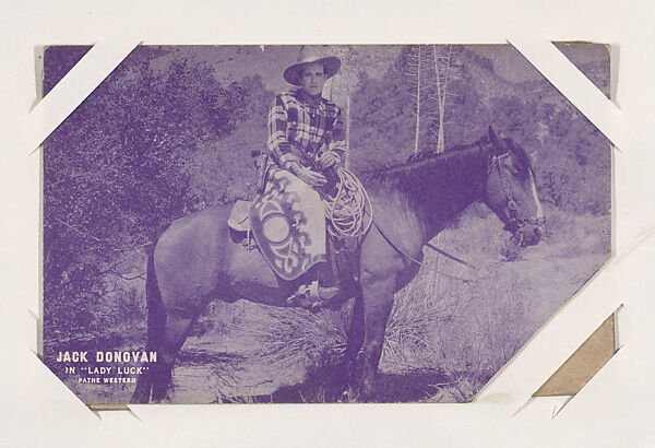 Jack Donovan in "Lady Luck" from Western Stars or Scenes Exhibit Cards series (W412), Exhibit Supply Company, Commercial color photolithograph 