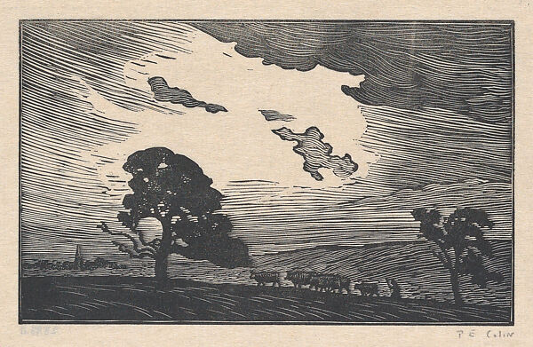 Return of the Herd, Paul Emile Colin (French, Lunéville 1867–1949 Bourg-la-Reine), Woodcut, first state 