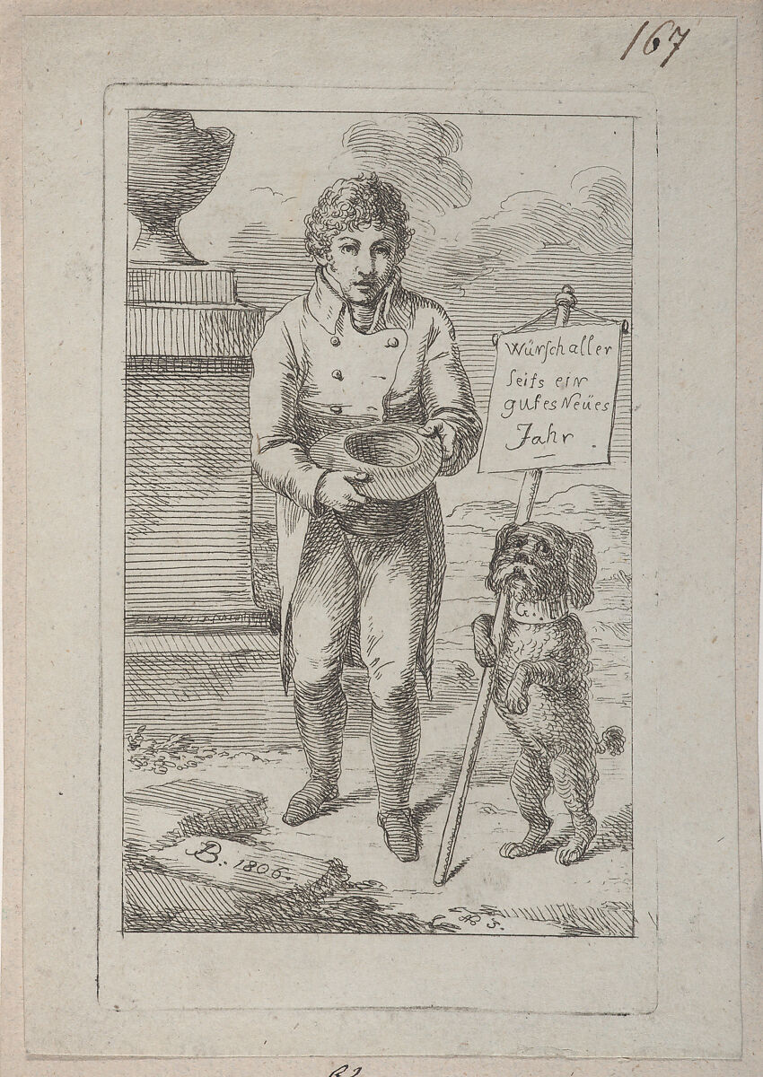 New Year's Greeting Card, Joseph Bergler the Younger (Austrian, Salzburg 1753–1829 Prague), Etching 