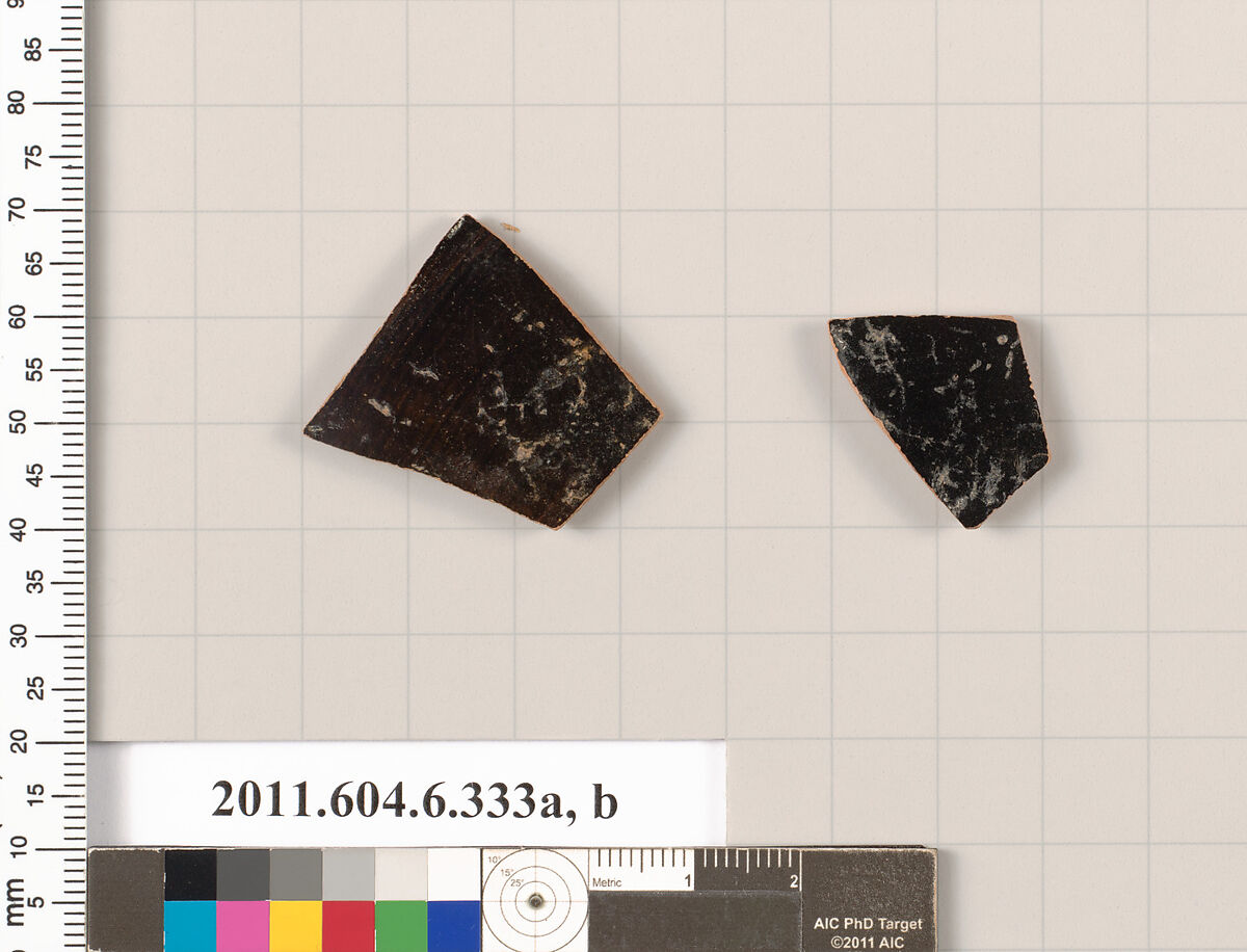 Terracotta fragments of unidentified shapes, Terracotta, Greek, Attic 