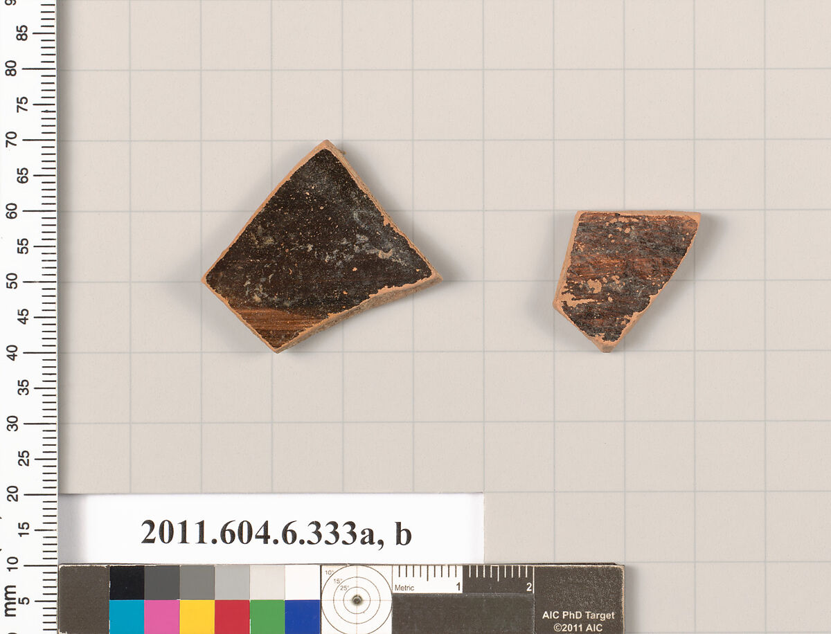 Terracotta fragments of unidentified shapes, Terracotta, Greek, Attic