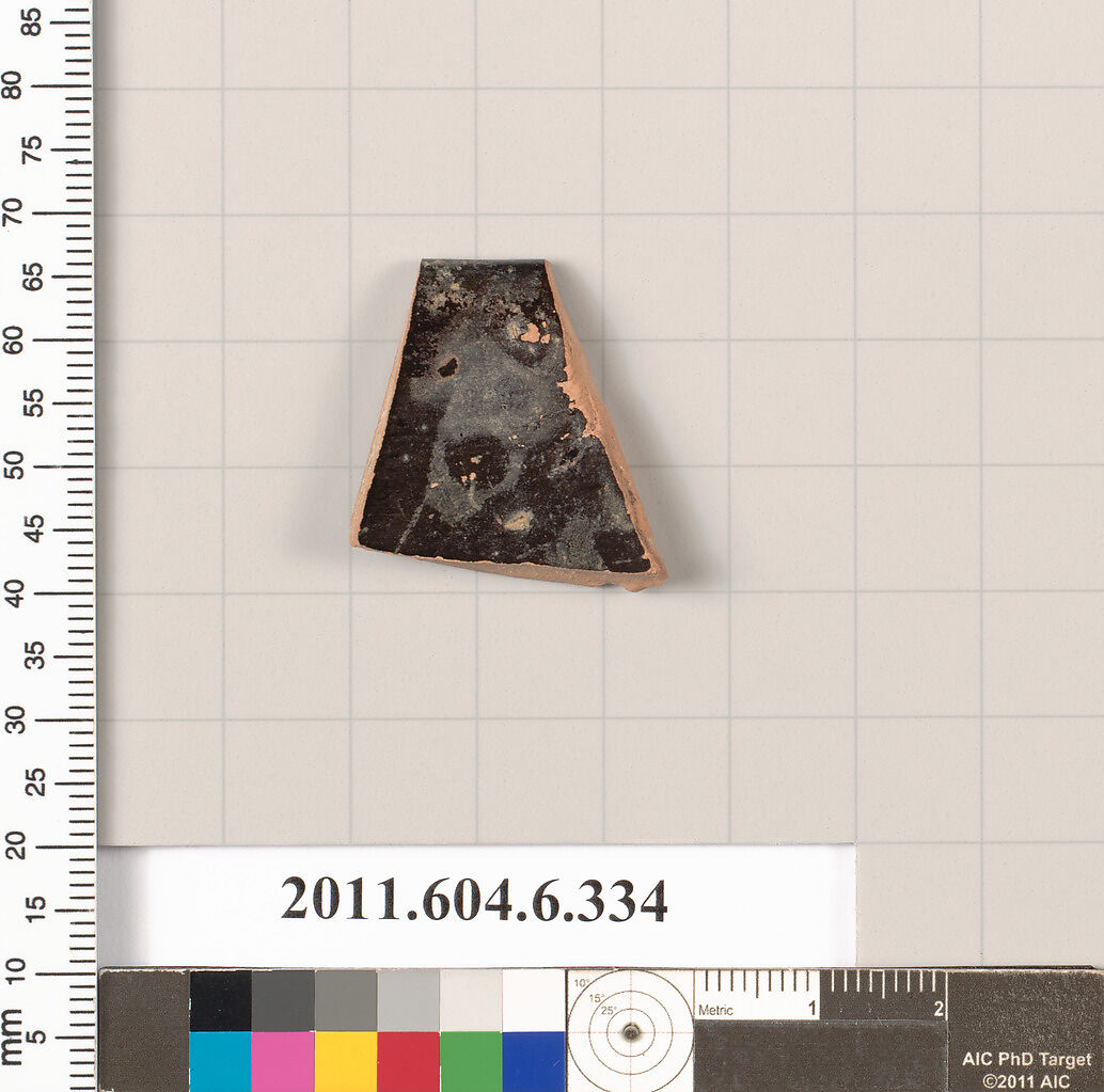 Terracotta rim fragment of a skyphos (deep drinking cup)?, Terracotta, Greek, Attic