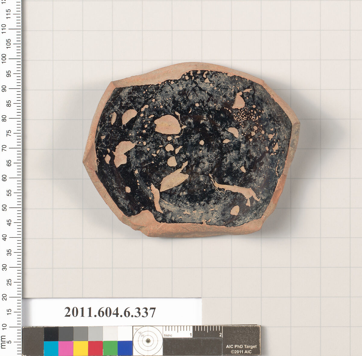 Terracotta fragment of an oinochoe (jug)?, Terracotta, Greek, Attic 