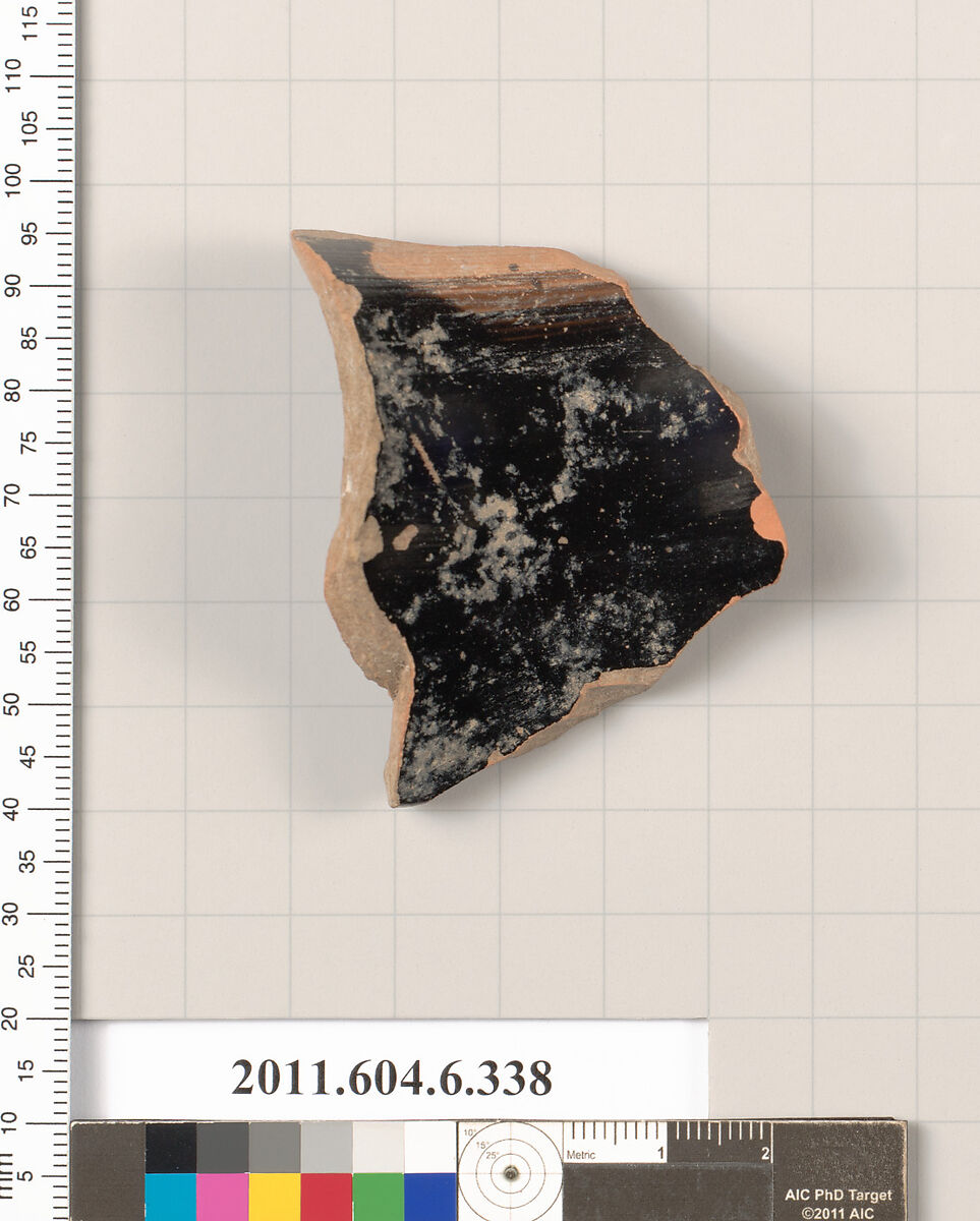 Terracotta fragment of an oinochoe (jug)?, Terracotta, Greek, Attic