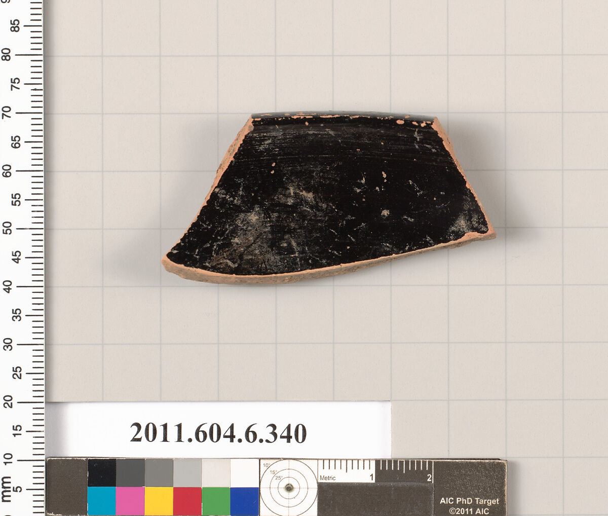 Terracotta rim fragment of a bowl, Terracotta, Greek, Attic