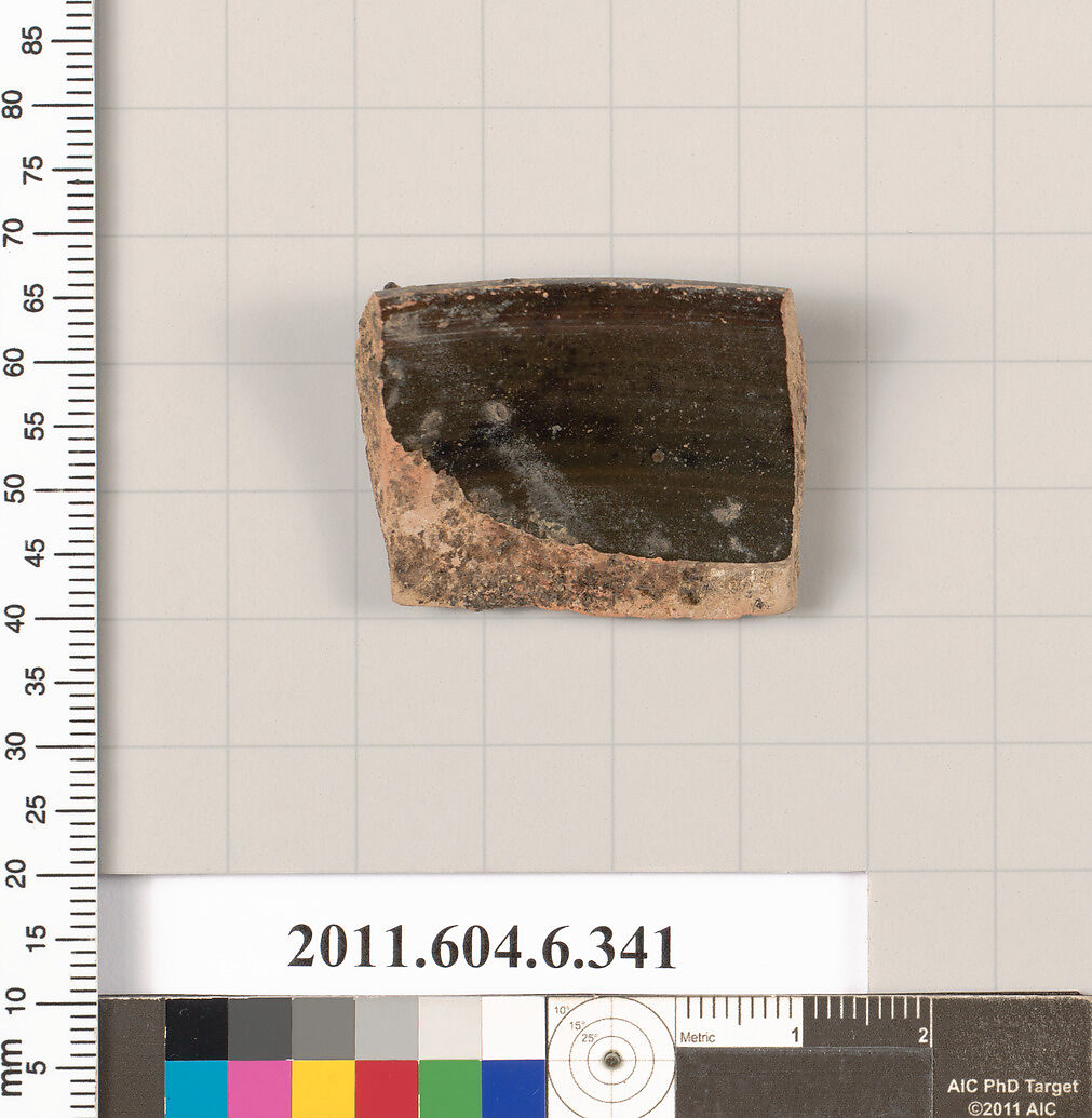 Terracotta rim fragment of a bowl, Terracotta, Greek, Attic