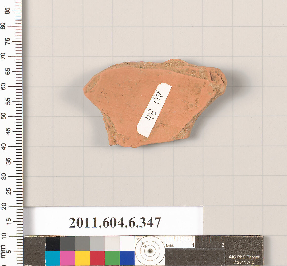 Terracotta fragment of a closed shape, Terracotta, Greek, Attic