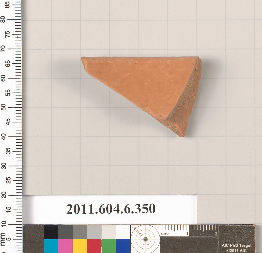 Terracotta rim fragment of a closed shape, Terracotta, Greek, Attic