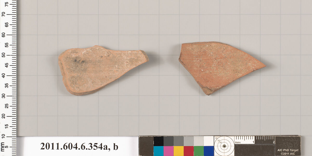 Terracotta fragments of closed shapes, Terracotta, Greek, Attic