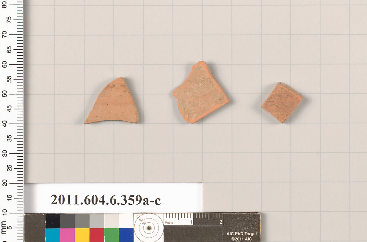Terracotta fragments of closed shapes, Terracotta, Greek, Attic