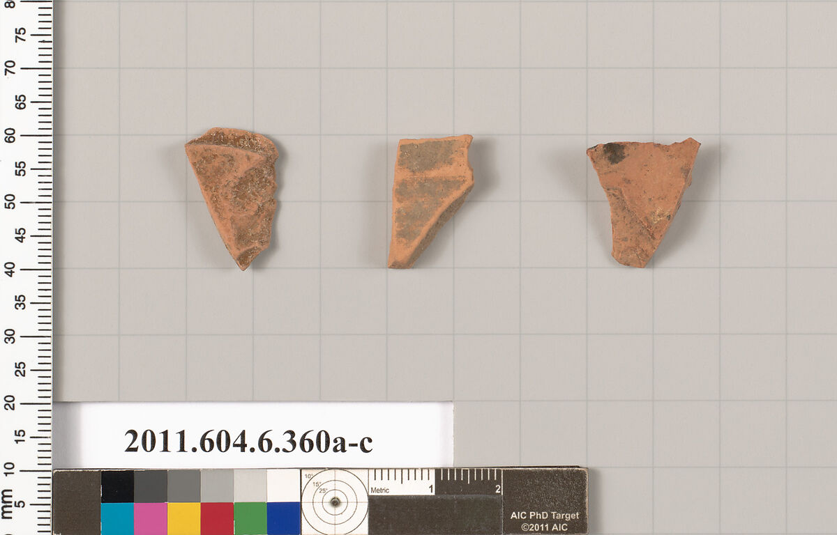 Terracotta fragments of closed shapes, Terracotta, Greek, Attic