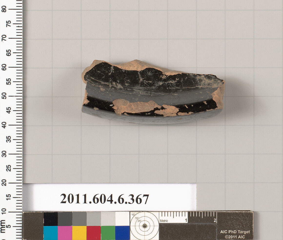 Terracotta fragment of a plate?, Terracotta, Greek, Attic