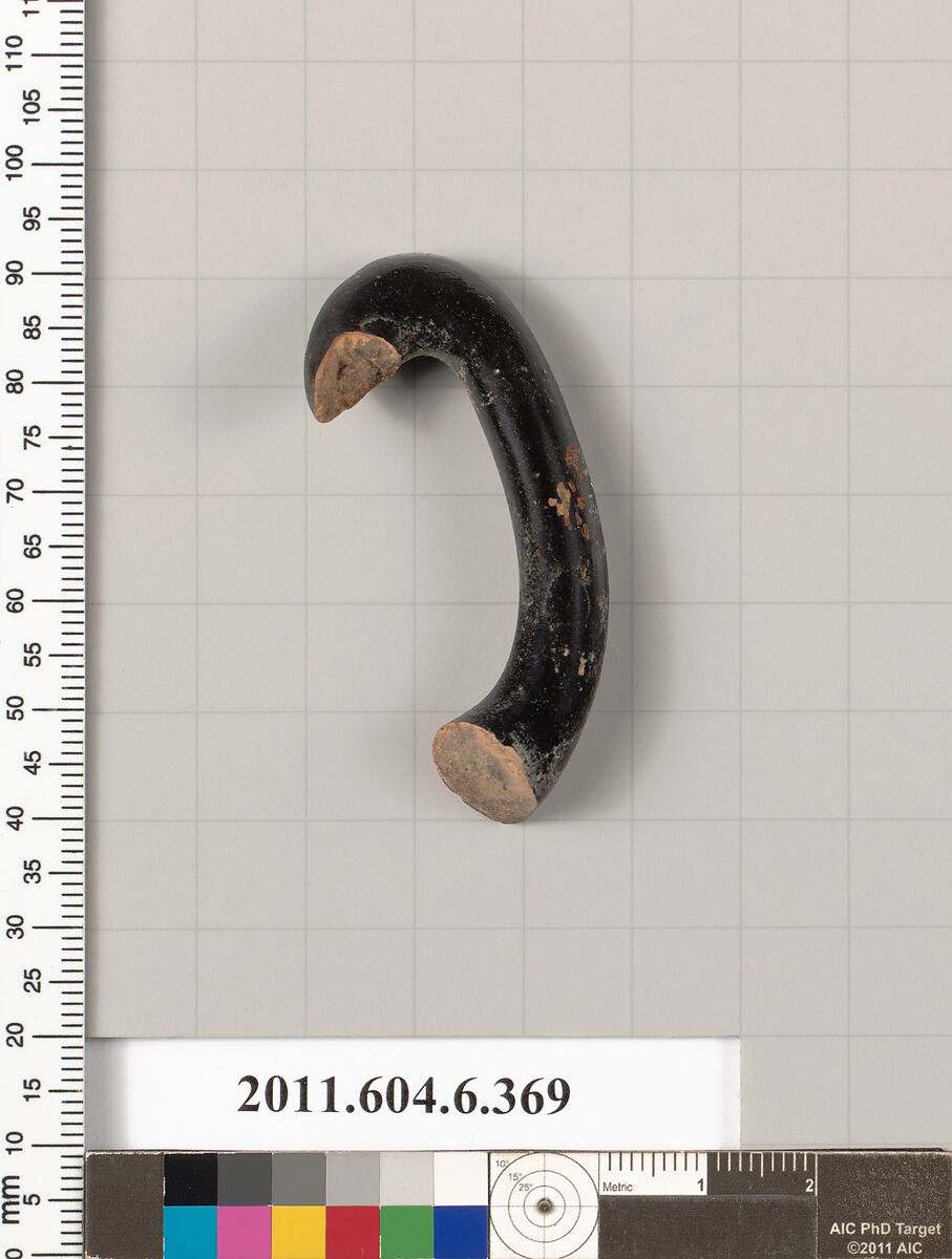 Terracotta fragment of an undetermined shape, Terracotta, Greek, Attic