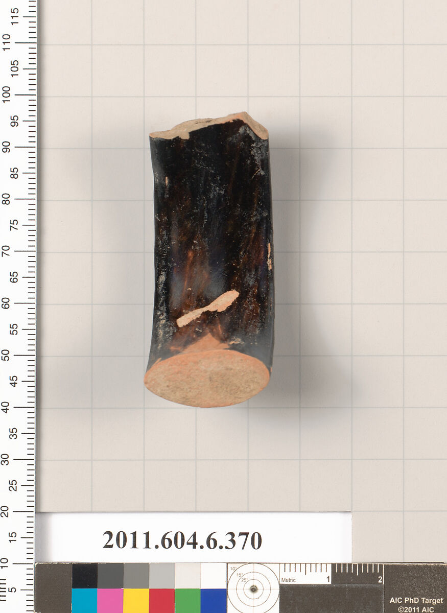Terracotta fragment of an undetermined shape, Terracotta, Greek, Attic