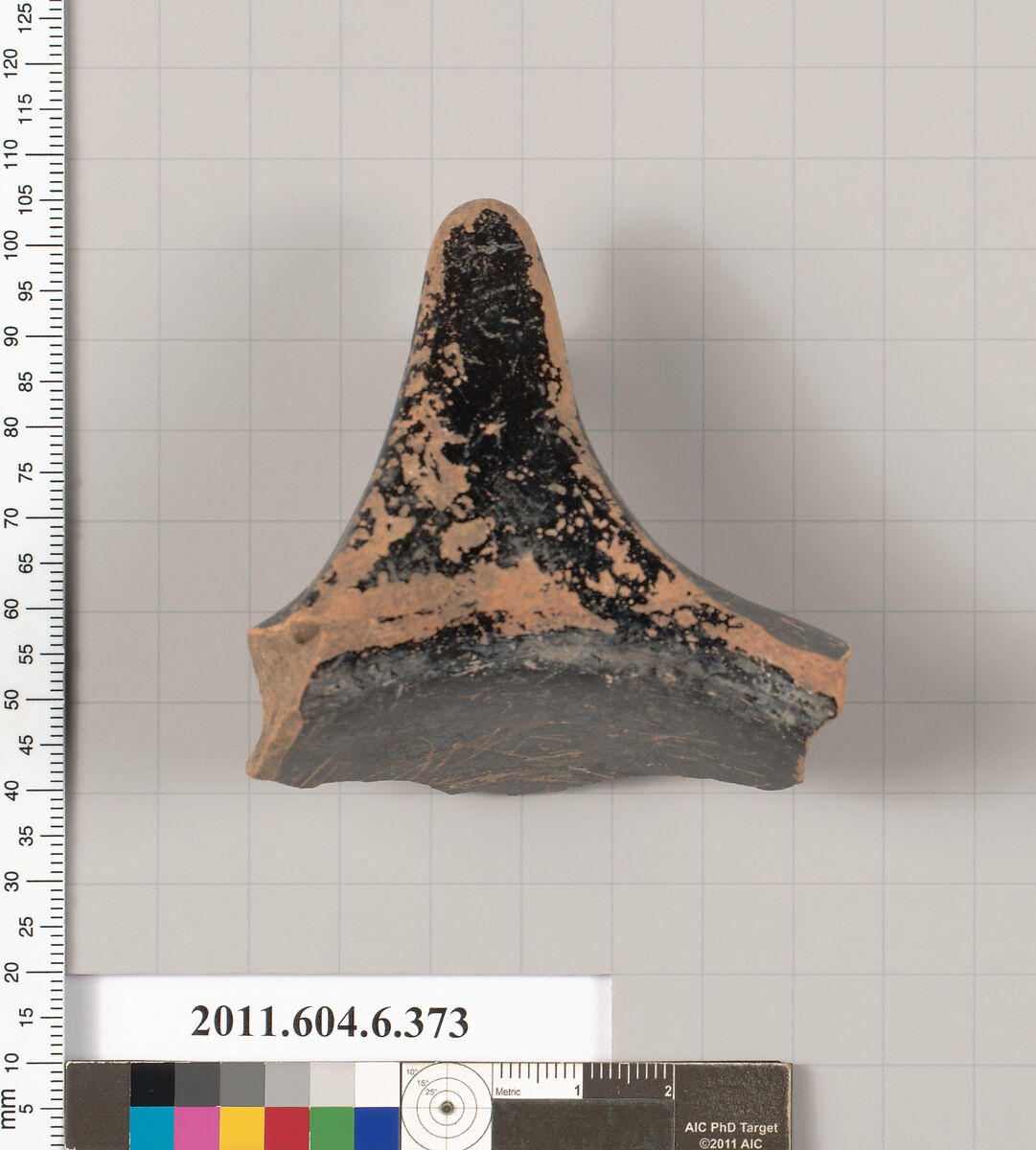 Terracotta fragment of an undetermined shape, Terracotta, Greek, Attic