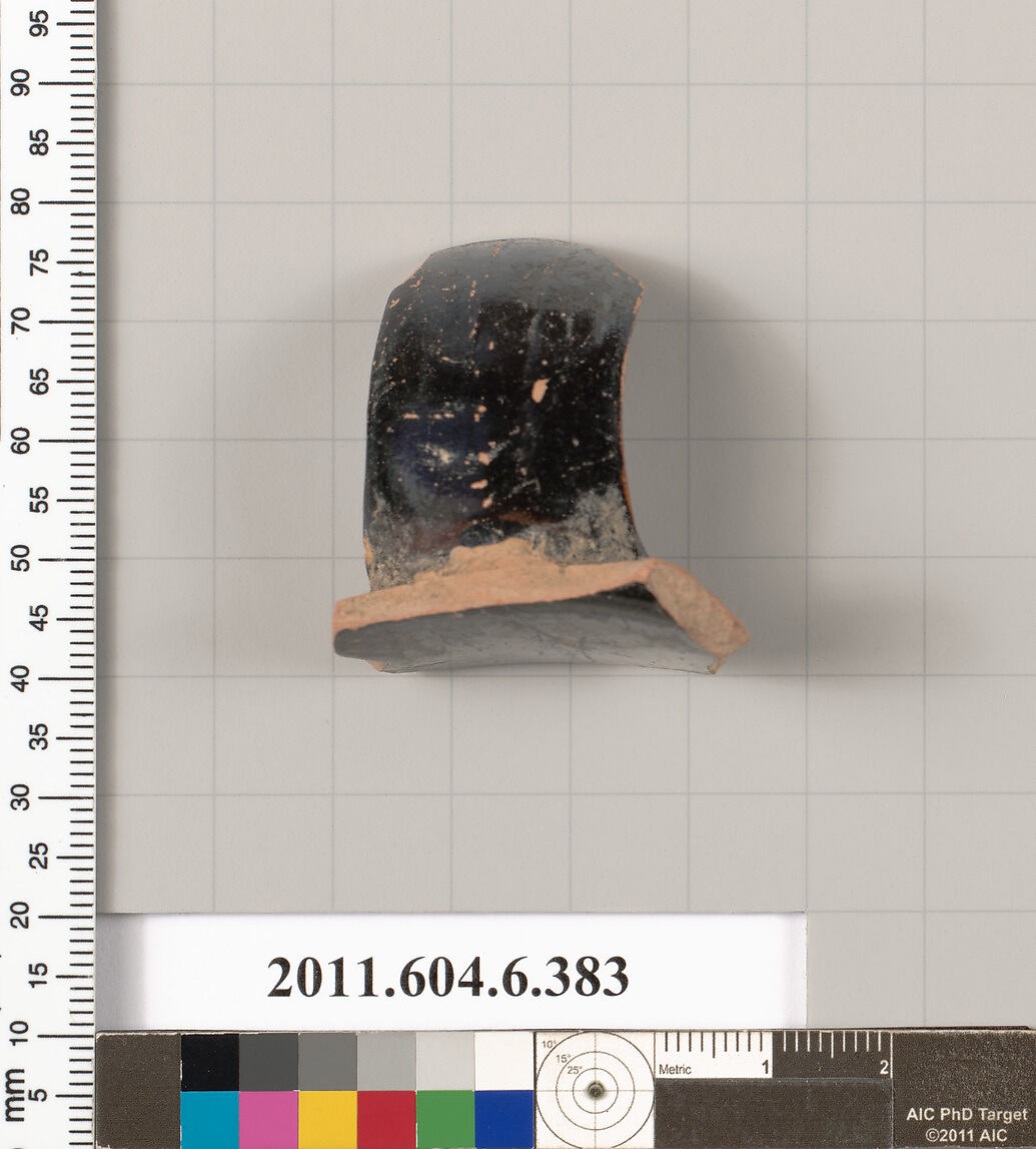 Terracotta fragment of a mug?, Terracotta, Greek, Attic 