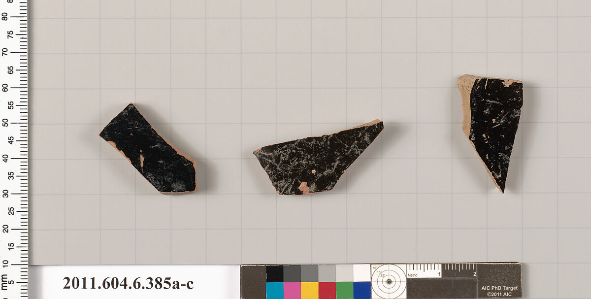 Terracotta fragments of closed shapes, Terracotta, Greek, Attic 